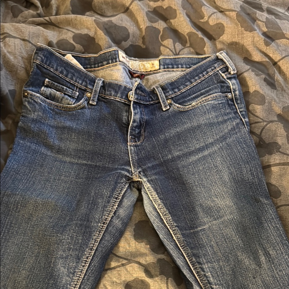 Hollister Blue Skinny Jeans with Natural Fading